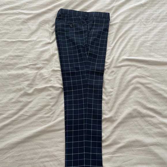 Topman 2-piece Blue Plaid Suit Jacket & Pants - Picture 5 of 7